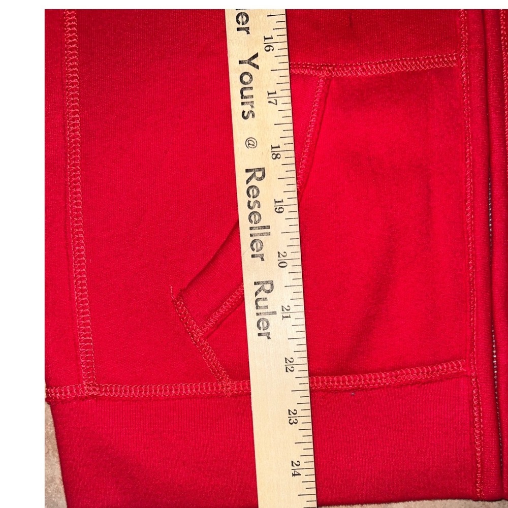 Vintage Hollister California Womens Red Full Zip Hoodie Fleece Large - Picture 9 of 13